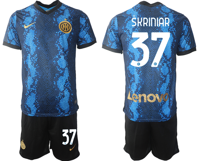Men 2021-2022 Club Inter Milan home blue #37 Nike Soccer Jersey